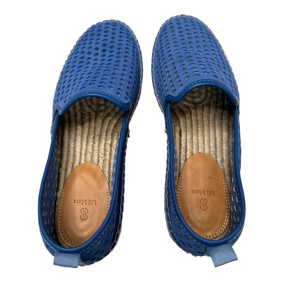 Bill Blass Sutton Perforated Blue Espadrille Flat Size 7 - Picture 4 of 11